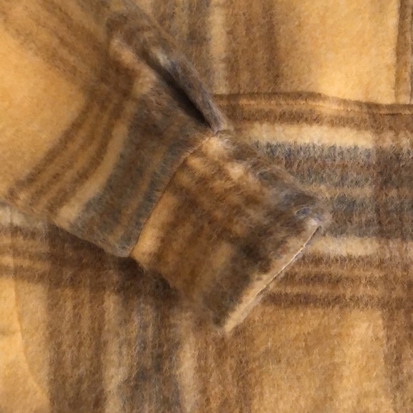 NWT wool-blend, half-zip, boxy hoodie plaid pullover with chest pocket from Zara - Picture 8 of 14